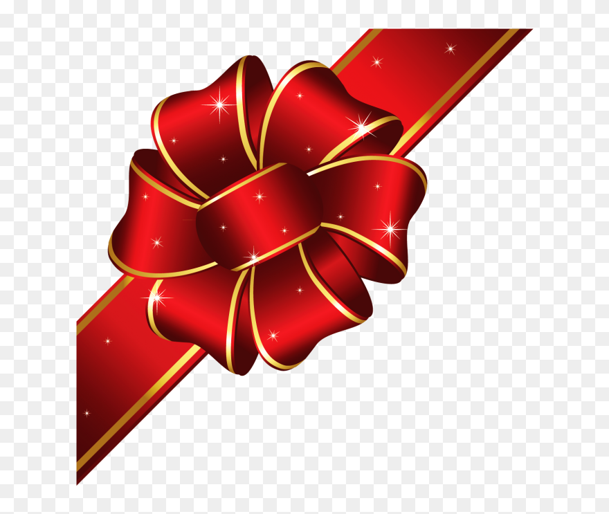 Red Ribbon In Left Corner Png Image - Corner Red Ribbon Png Clipart