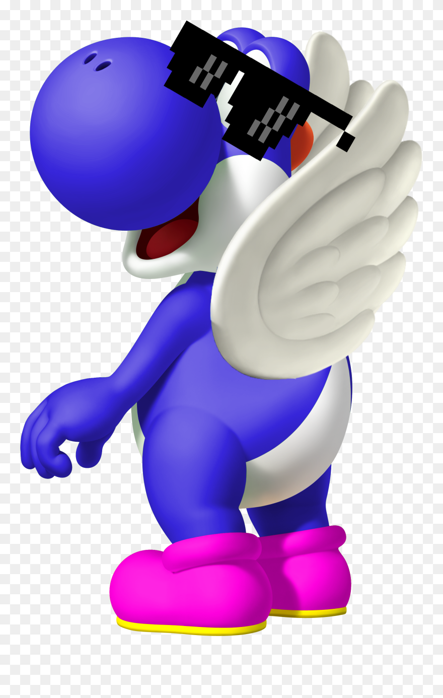 Yoshi Clipart Sunglasses - Blue Yoshi - Png Download