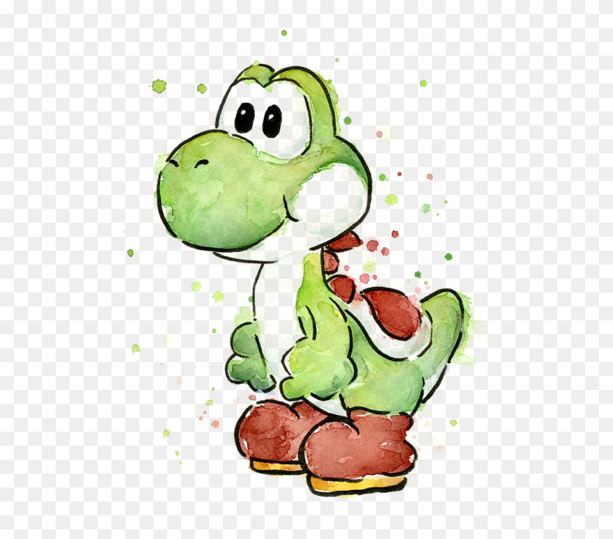 Transparent Yoga Mat Clip Art - Yoshi Watercolor - Png Download