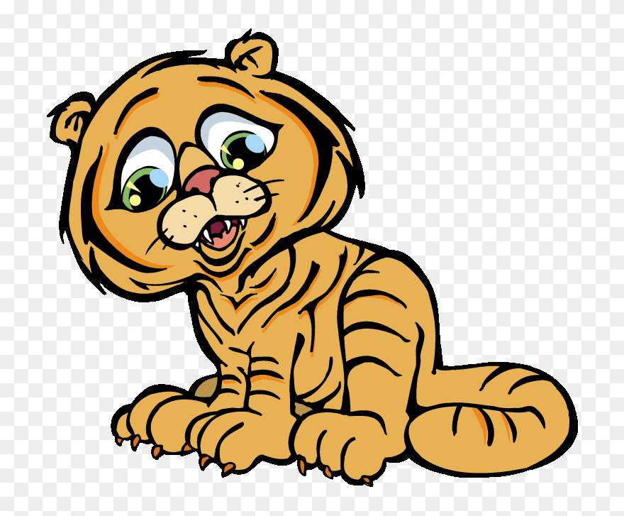 Transparent Orangutan Png - Sad Tiger Cartoon Drawing Clipart