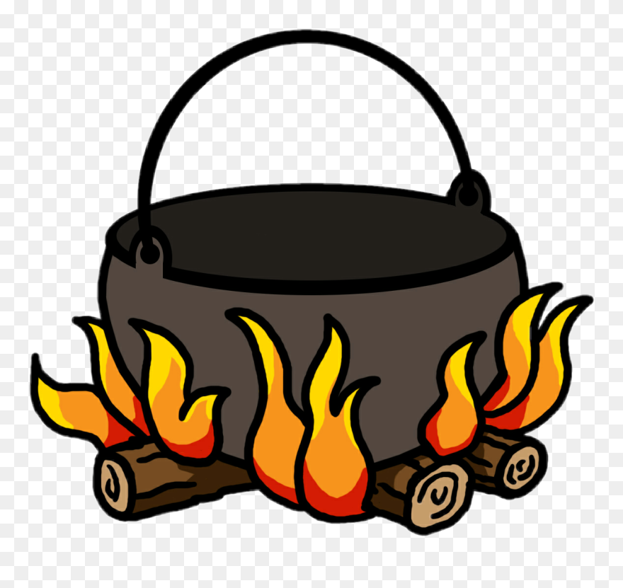 #fire #cauldron #firewood #firepit - Pot On A Fire Clipart