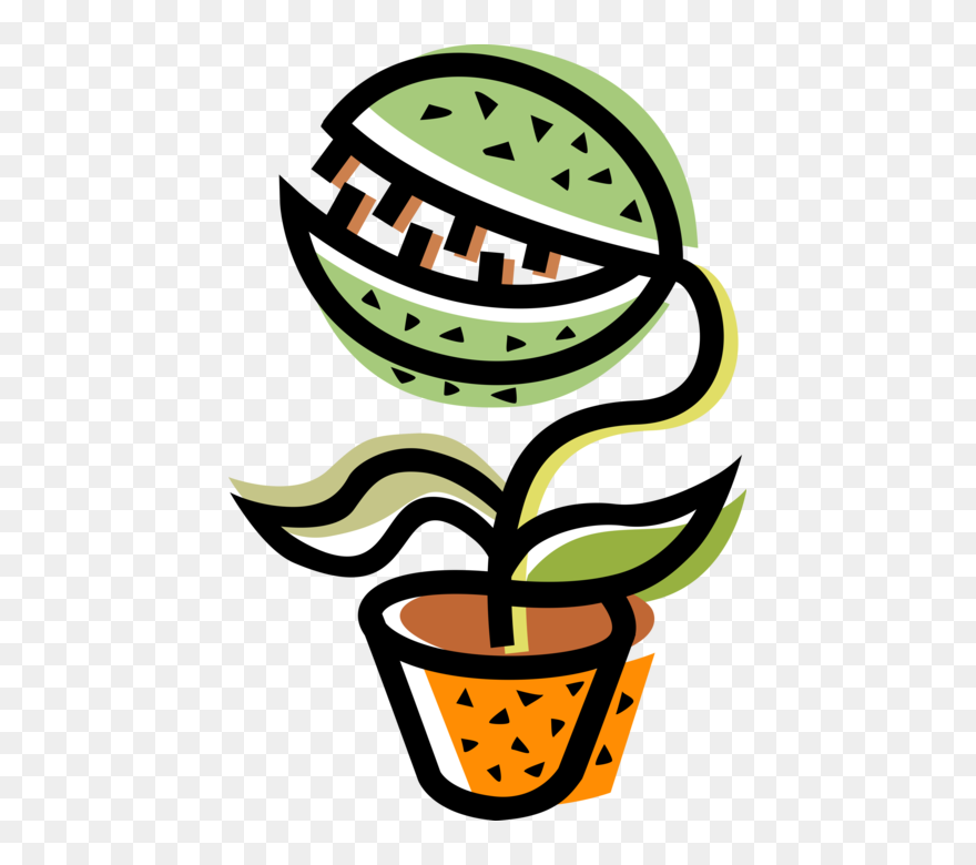 Vector Illustration Of Exotic Venus Fly Trap Flower - 9 Sınıf Arapça Bulmaca Clipart