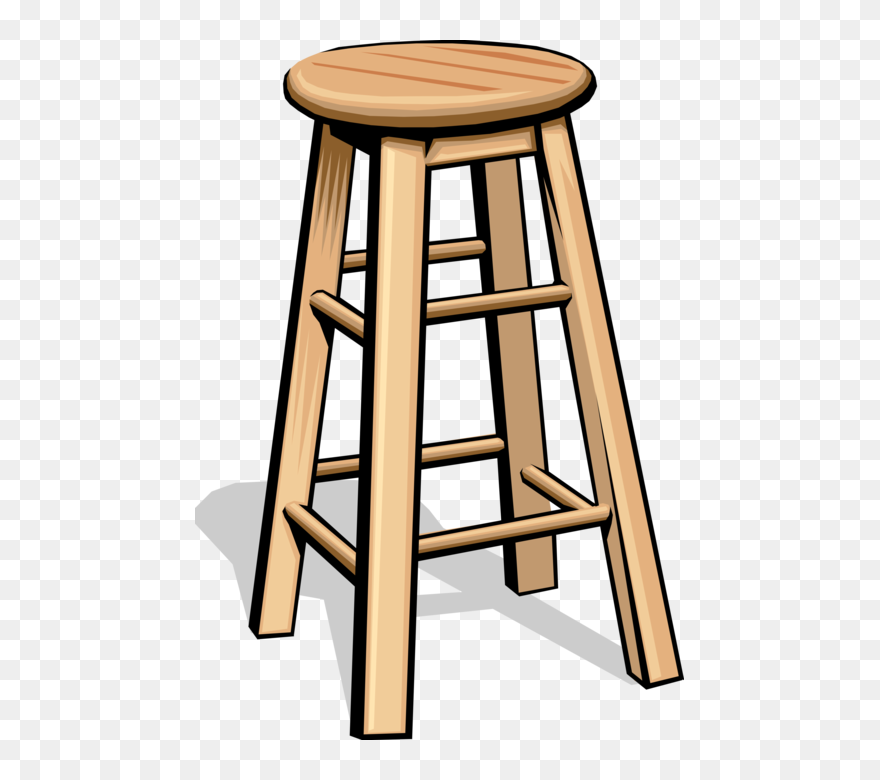 Vector Illustration Of Four-legged Stool Piece Of Furniture - Four Legged Stool Clipart - Png Download