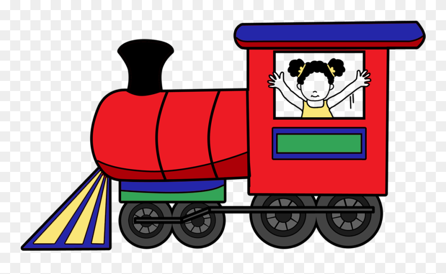 Cartoon Girl And Train Clipart