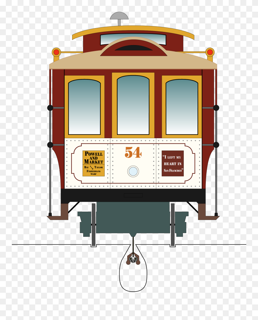 Illustration San Francisco Cable Car Clipart