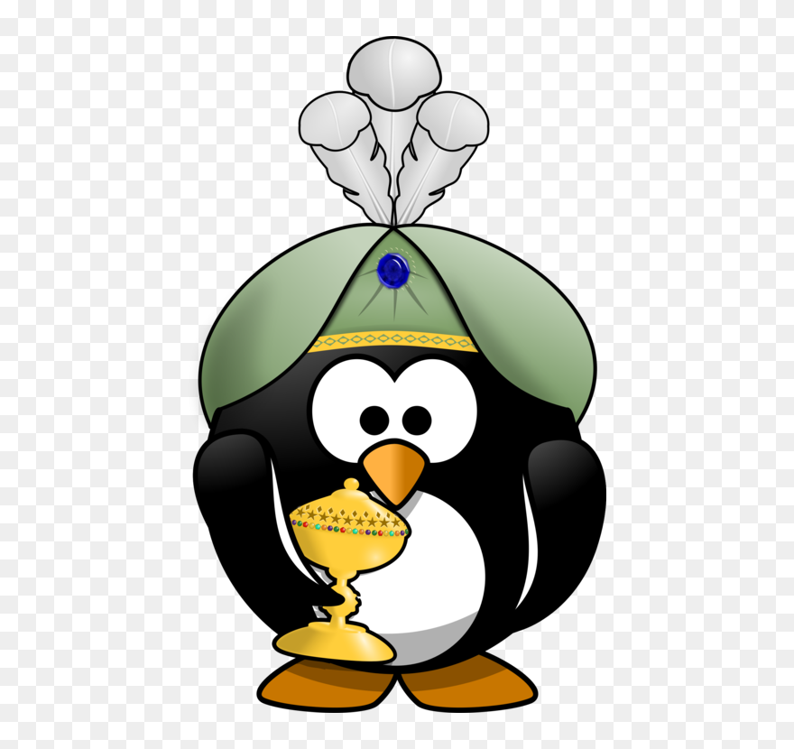 Flightless Bird,vertebrate,bird - Penguin Wearing A Hat Clipart