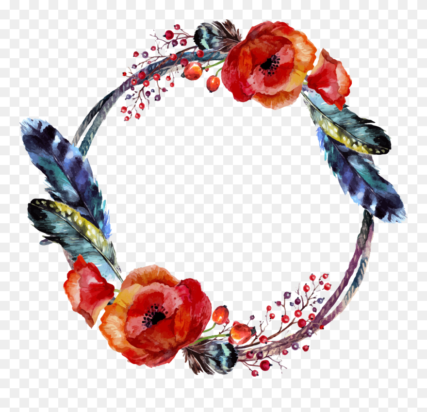 Boho Flower Wreath Png Clipart