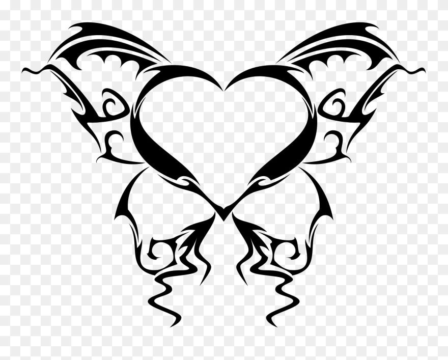 Wings Tattoo Png Picture - Butterfly Tattoo Png Transparent Clipart