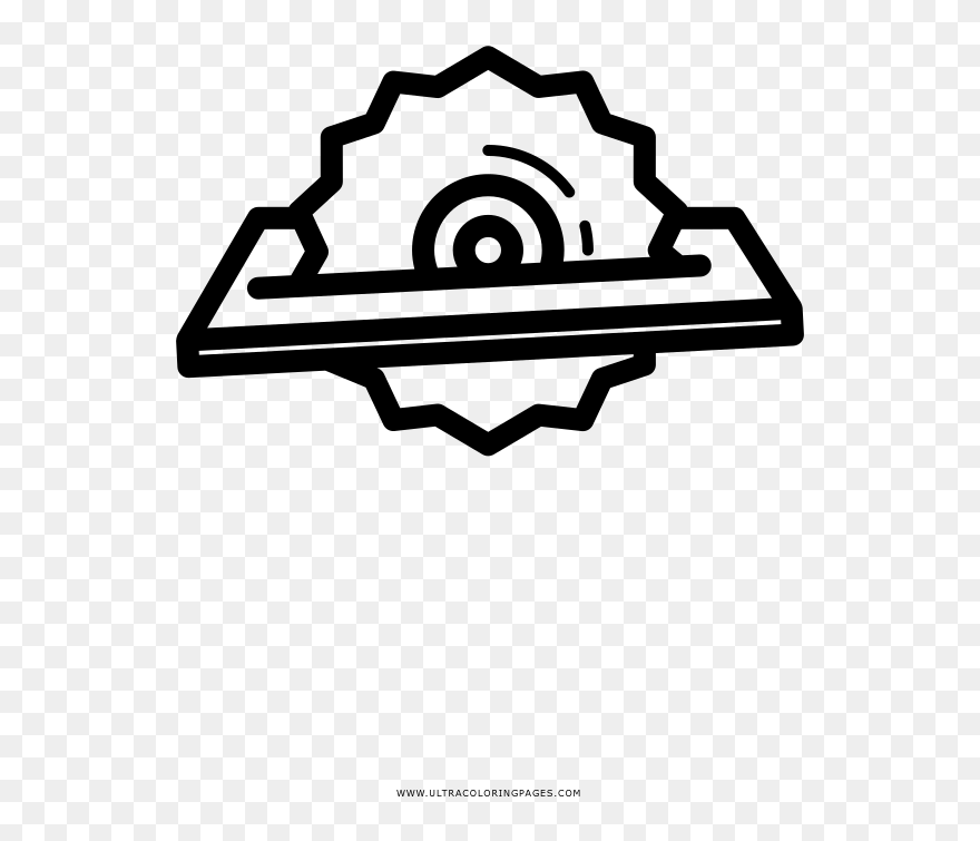 Circular Saw Coloring Page - Clip Art - Png Download