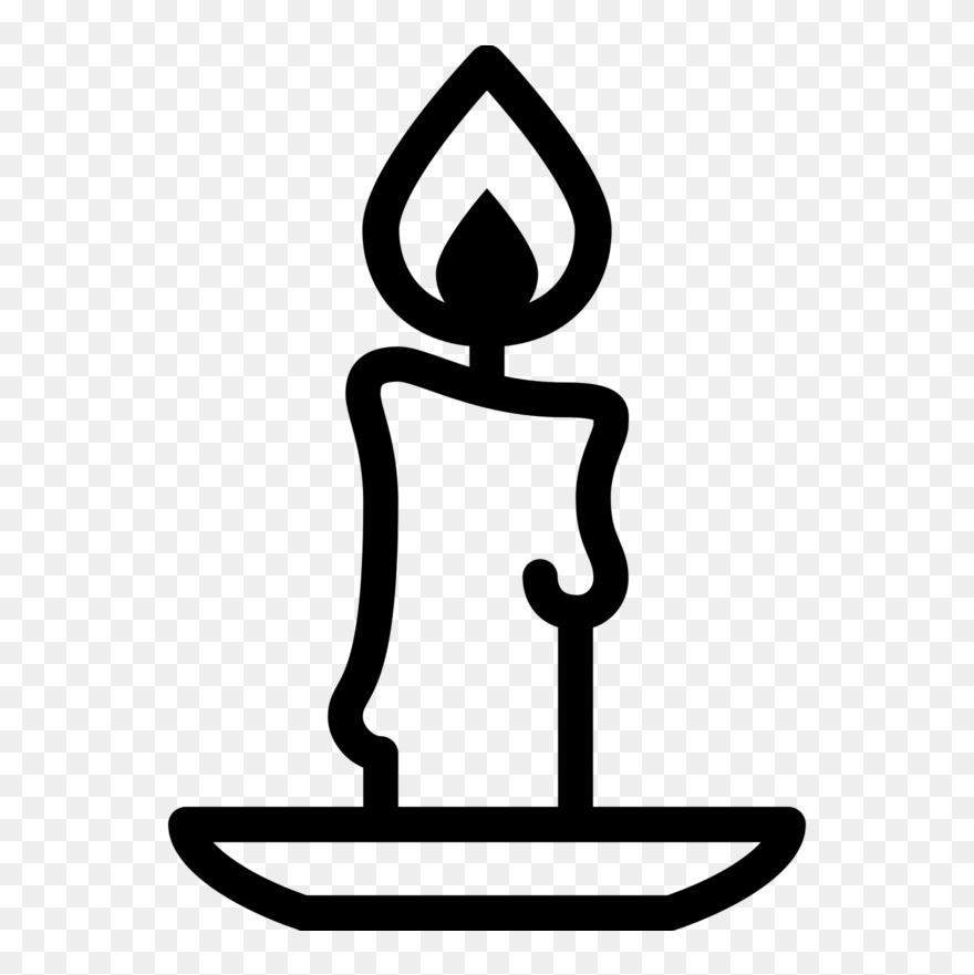 Candle Black And White Clipart - Png Download