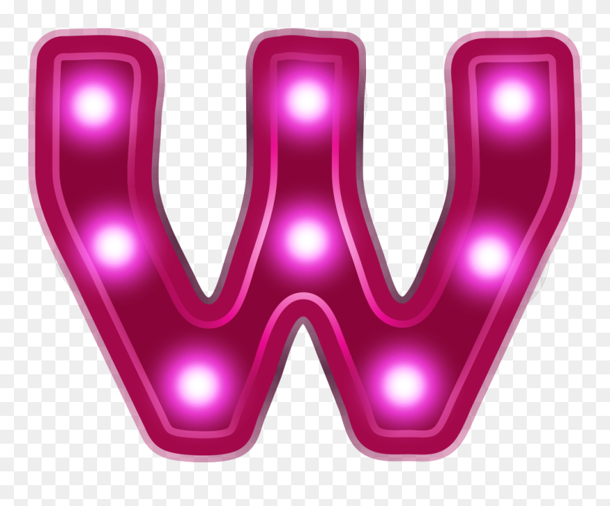 Letter W Red Neon - W Alphabet Clipart