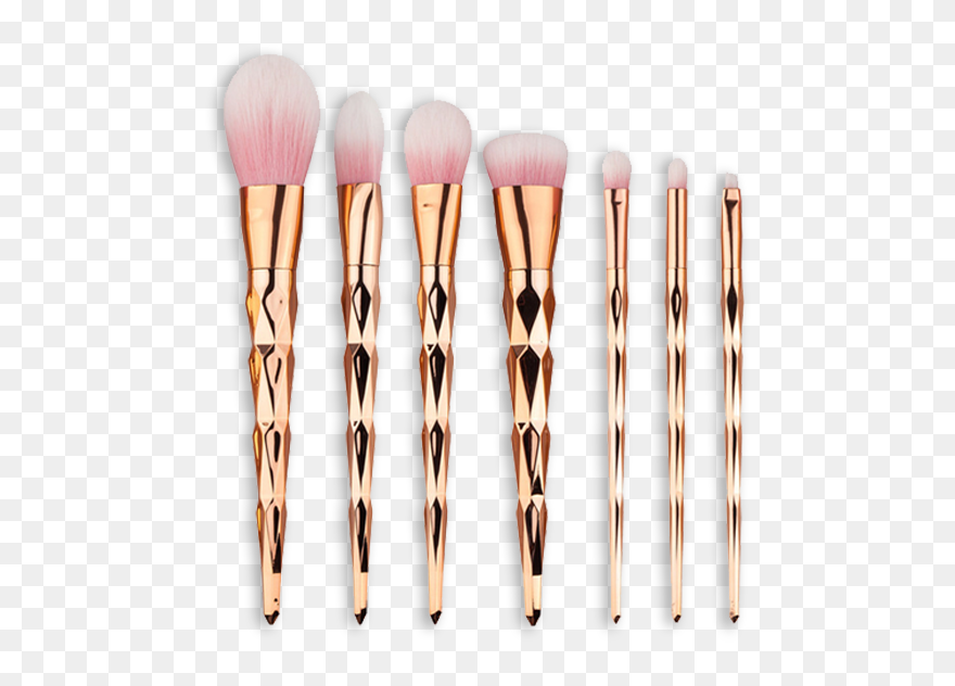 Brush Clipart Gold Makeup - Rose Gold Makeup Brushes - Png Download