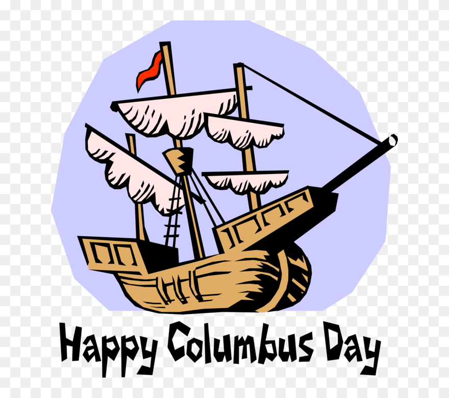 Transparent Happy Columbus Day Clipart - Christopher Columbus Boat Clipart - Png Download