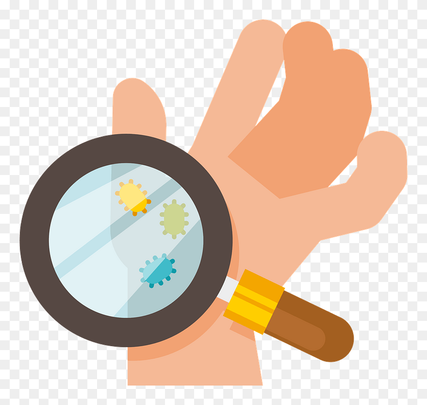 Bacteria On Hand Clipart - Bakteri Dalam Kaca Pembesar - Png Download