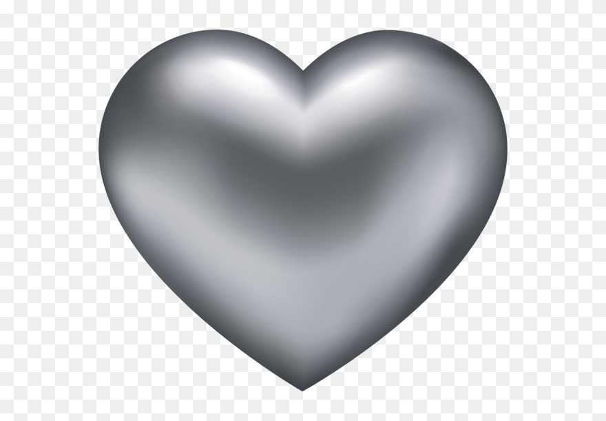Silver Heart No Background Clipart