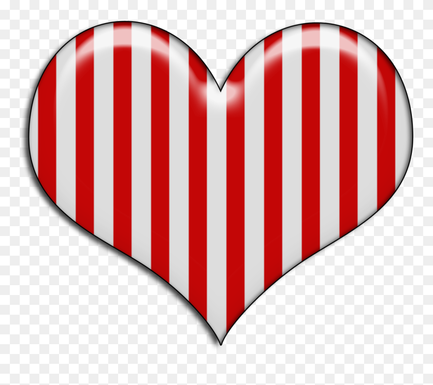 Blue And White Striped Heart Clipart