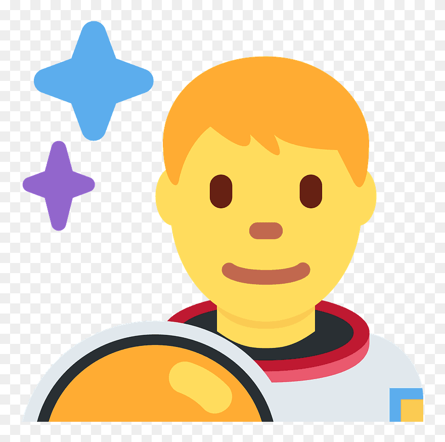 Man Astronaut Emoji Clipart - Astronaut Thinking - Png Download