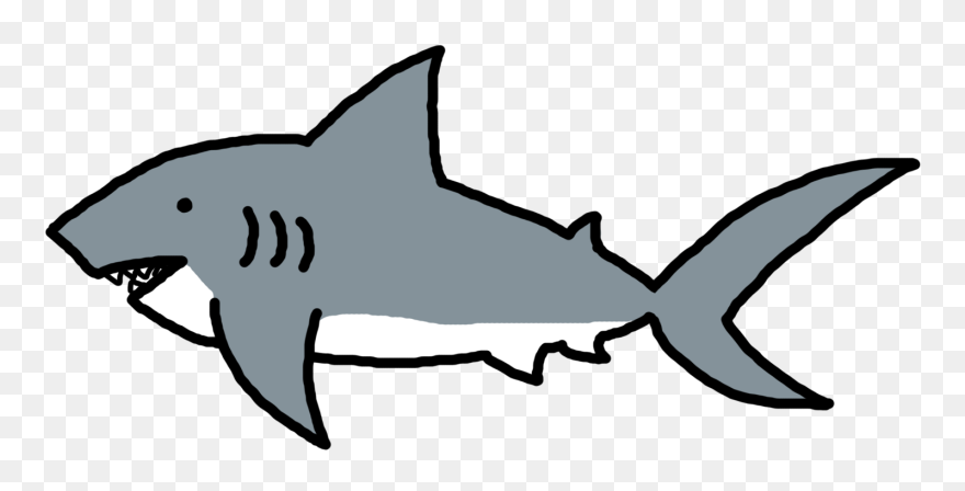 Shark Fin Outline - Cartoon Transparent Background Shark Clipart - Png Download