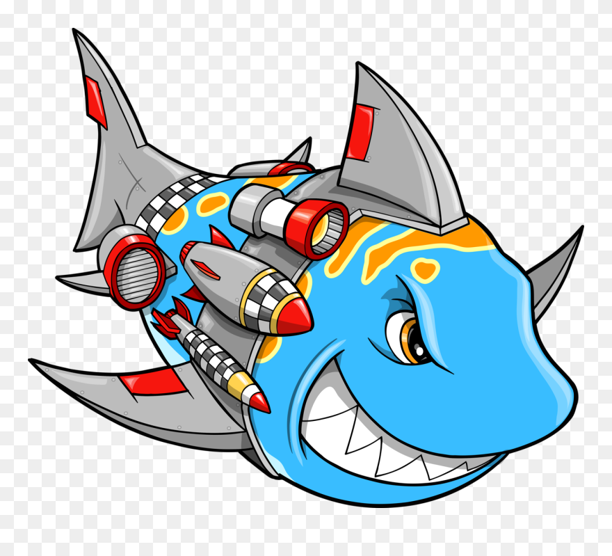 Shark Clipart Robot - Shark Vector Png Transparent Png