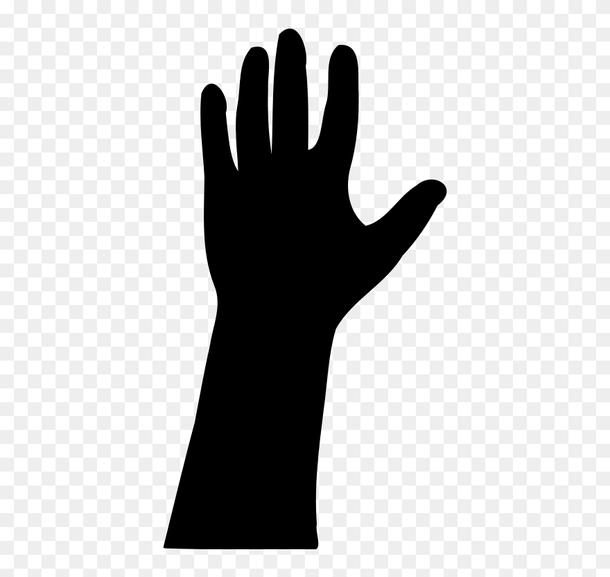 Vector Drawing Of Outline Of A Raised Hand - Hand Silhouette Hand Clip Art - Png Download