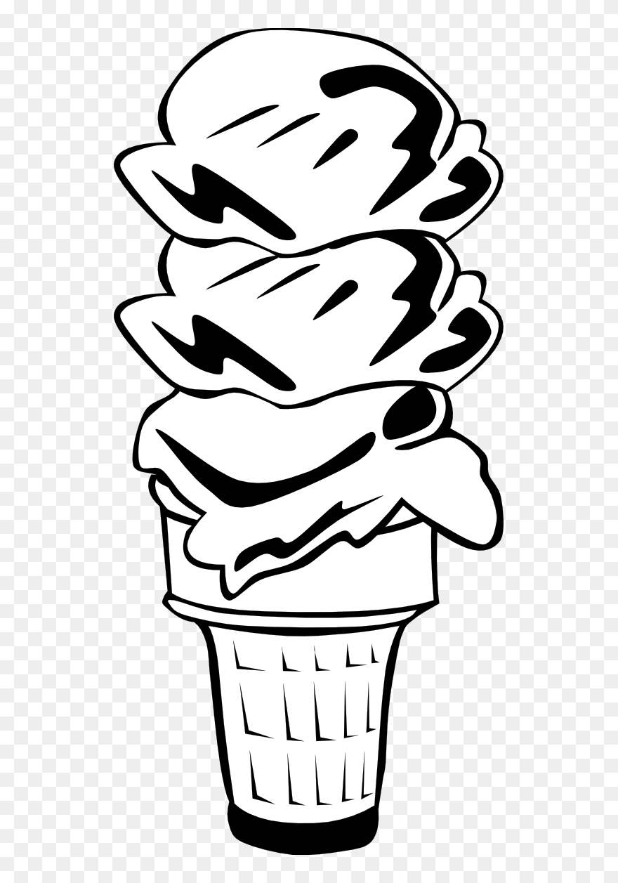 Net Clip Art - Icecream Cone Clip Art Black And White - Png Download
