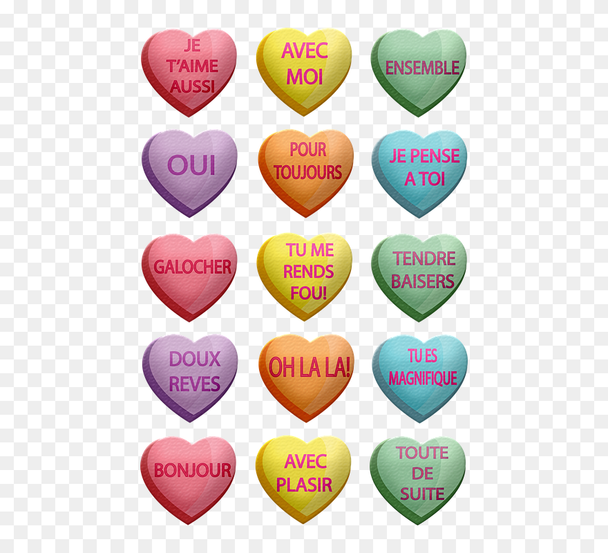 Coeurs Avec Mots Doux Clipart