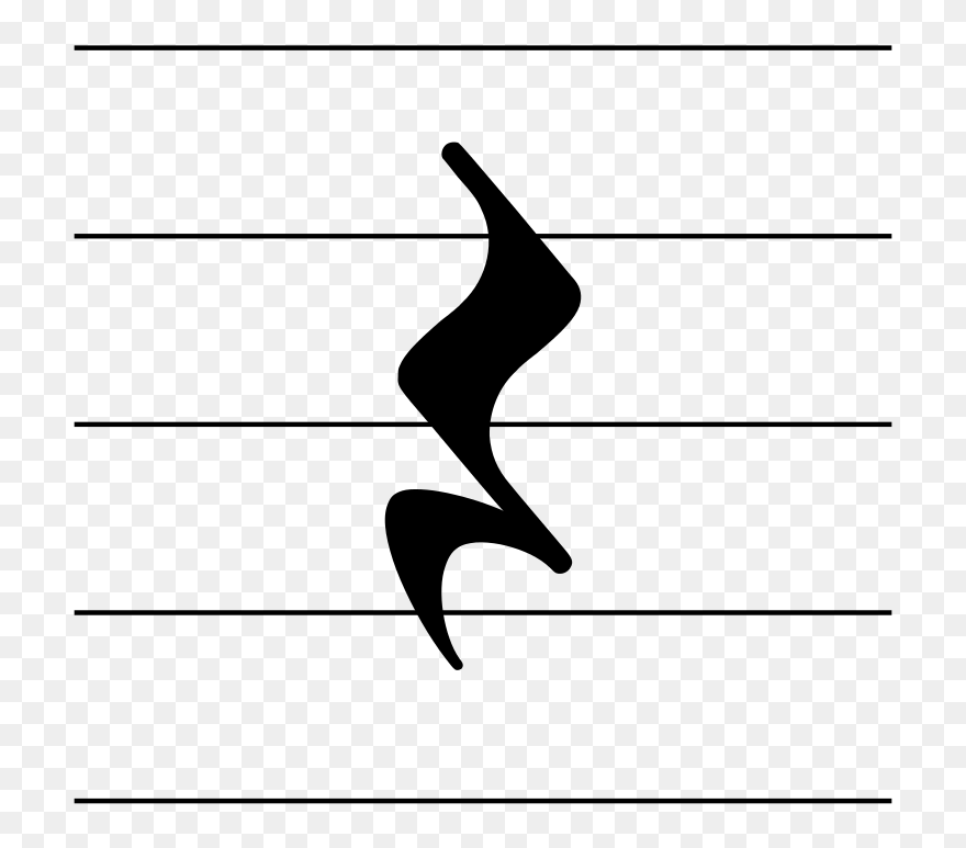 Rests On Stave 06 Crotchet - Crotchet Rest On Stave Clipart