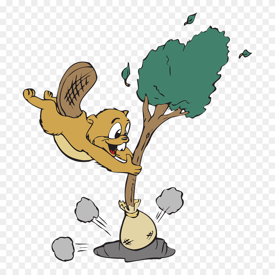 Beaver Planting Tree Clipart - Animals Planting Trees - Png Download