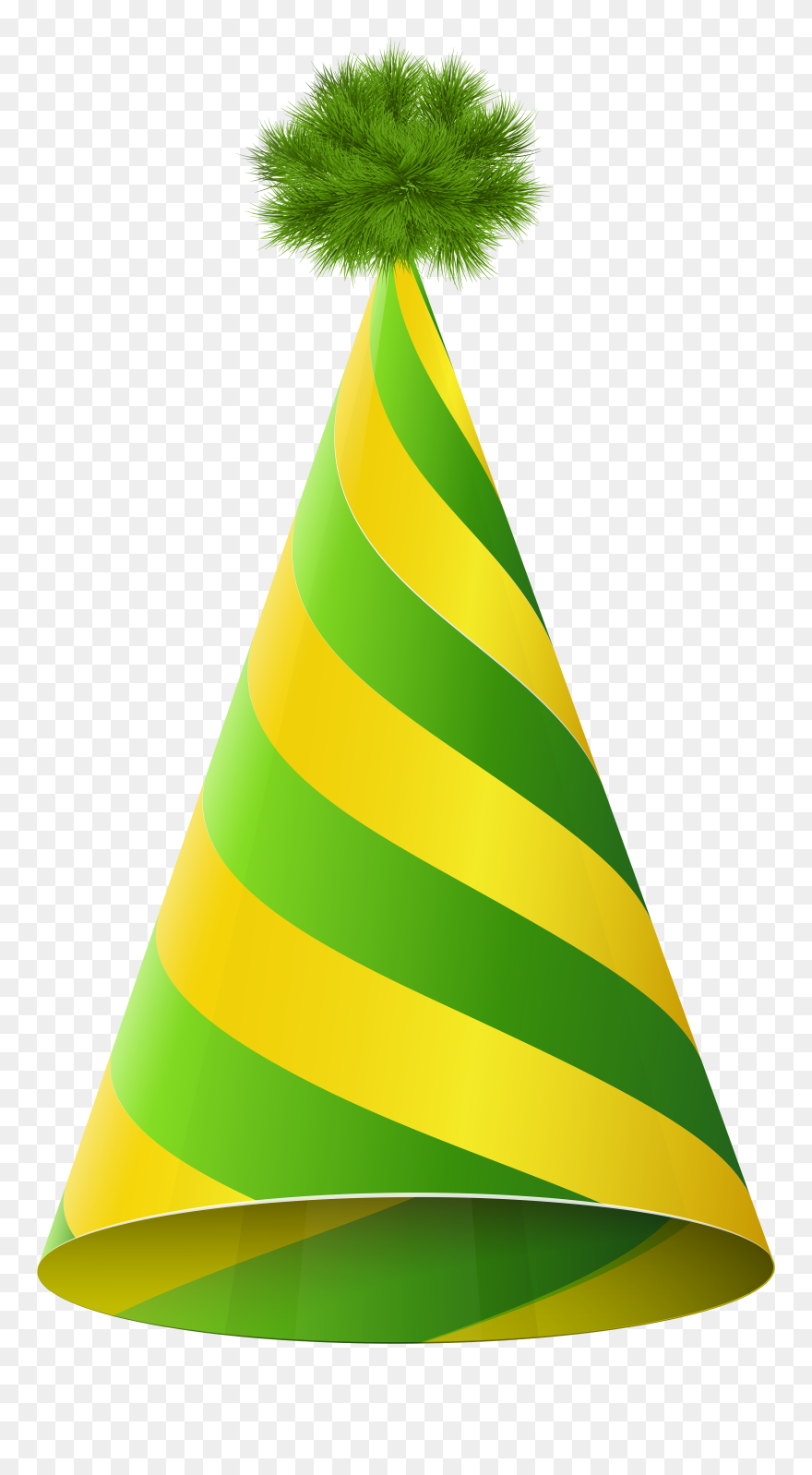 Party Hat Green Yellow Transparent Png Clip Art Imageu200b - Green Party Hat Clipart
