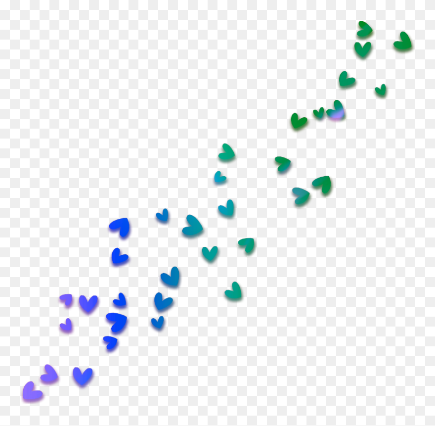 Mq Blue Green Purple Hearts Heart Falling - Portable Network Graphics Clipart