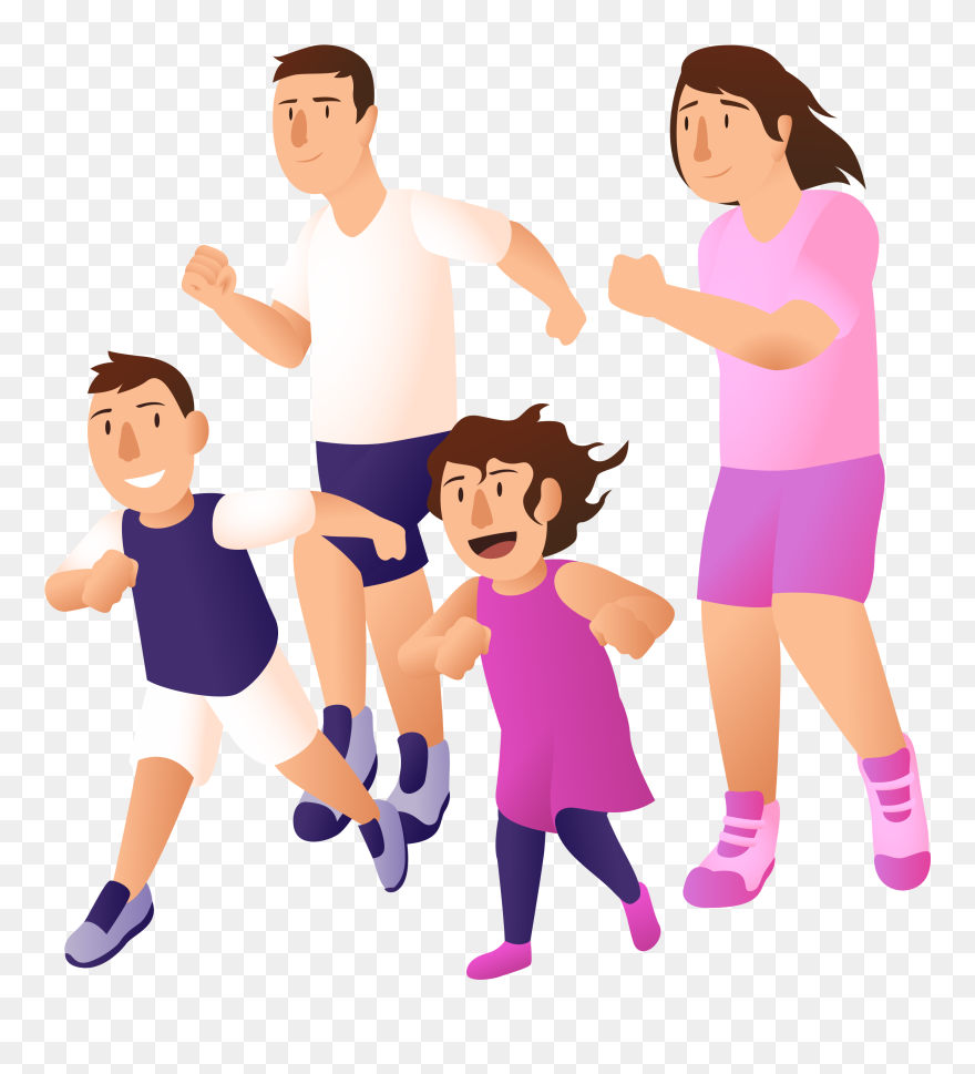 Transparent Diabetes Clipart - Family Exercise Png