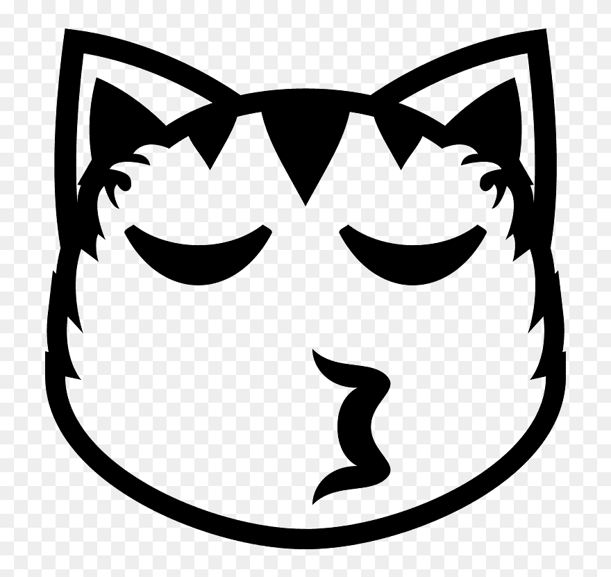 Kissing Cat Emoji Clipart - Cat Owner T Shirt - Png Download