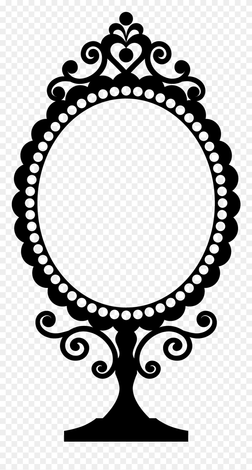Plaque Clipart Oval Outline - Outline Image Of Mirror - Png Download