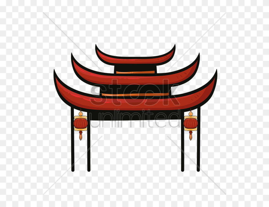 Pagoda Clipart Entrance Gate - Chinese Temple Gate Png Transparent Png