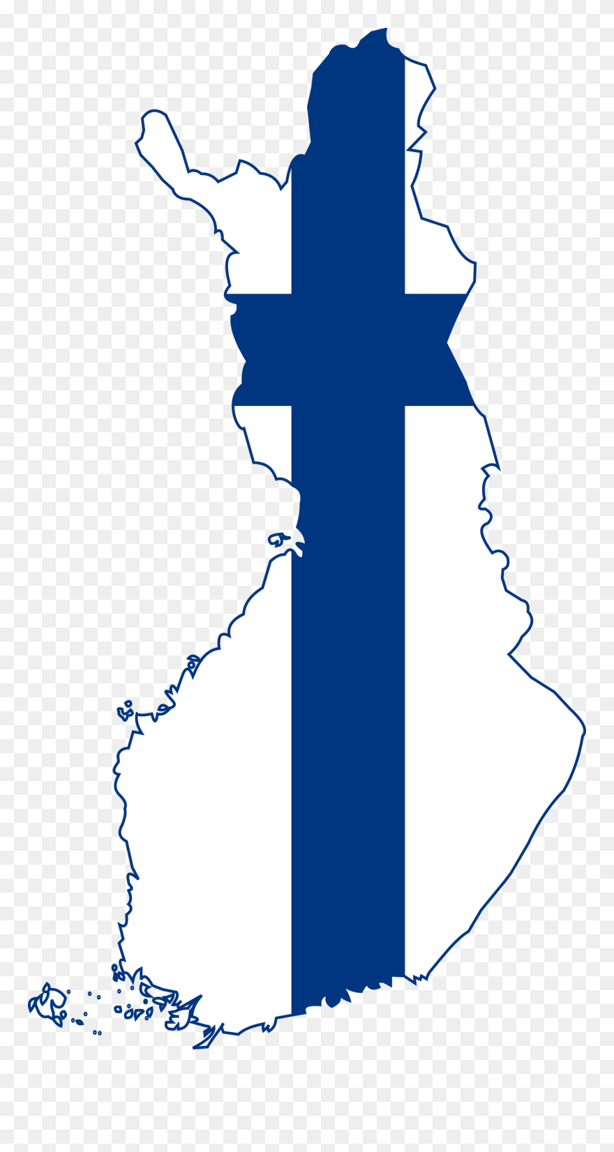 Finland Flag Country Shape Clipart