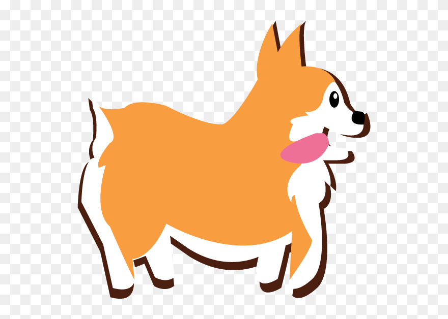 Corgi-side - Cartoon Dog Transparent Background Clipart