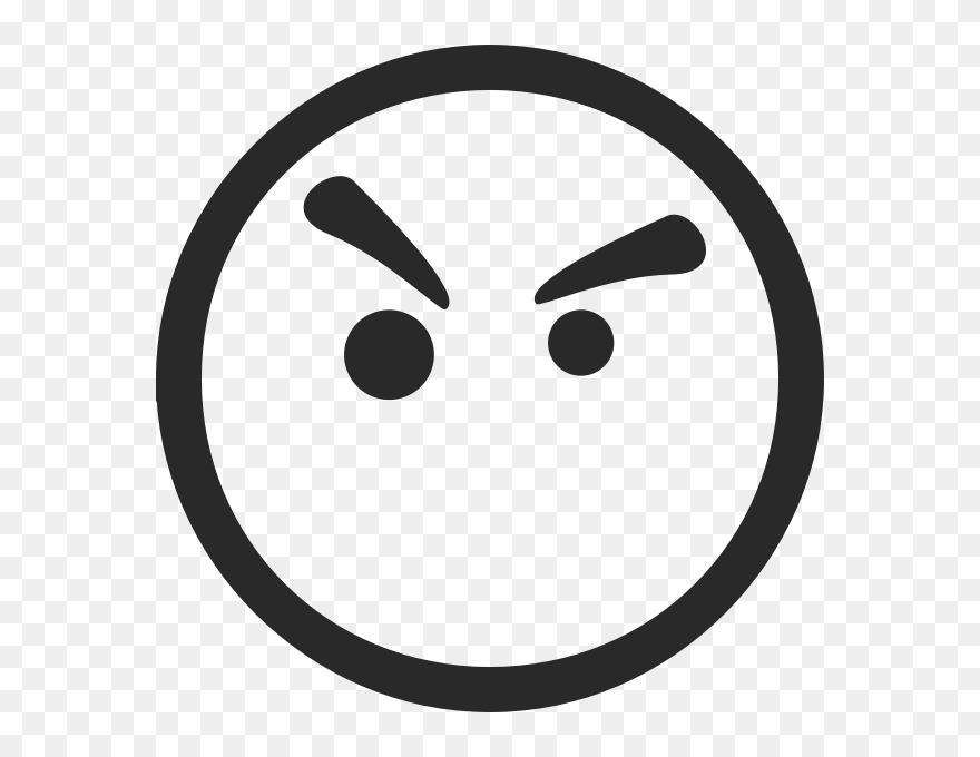 Blank Circular Face Symbol - Transparent Angry Face Clipart - Png Download