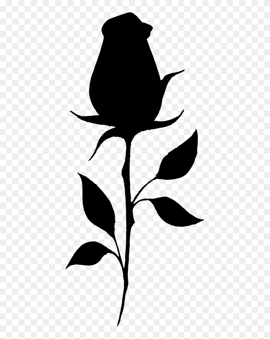 17 Rose Silhouette - Silhouette Of A Rose Clipart