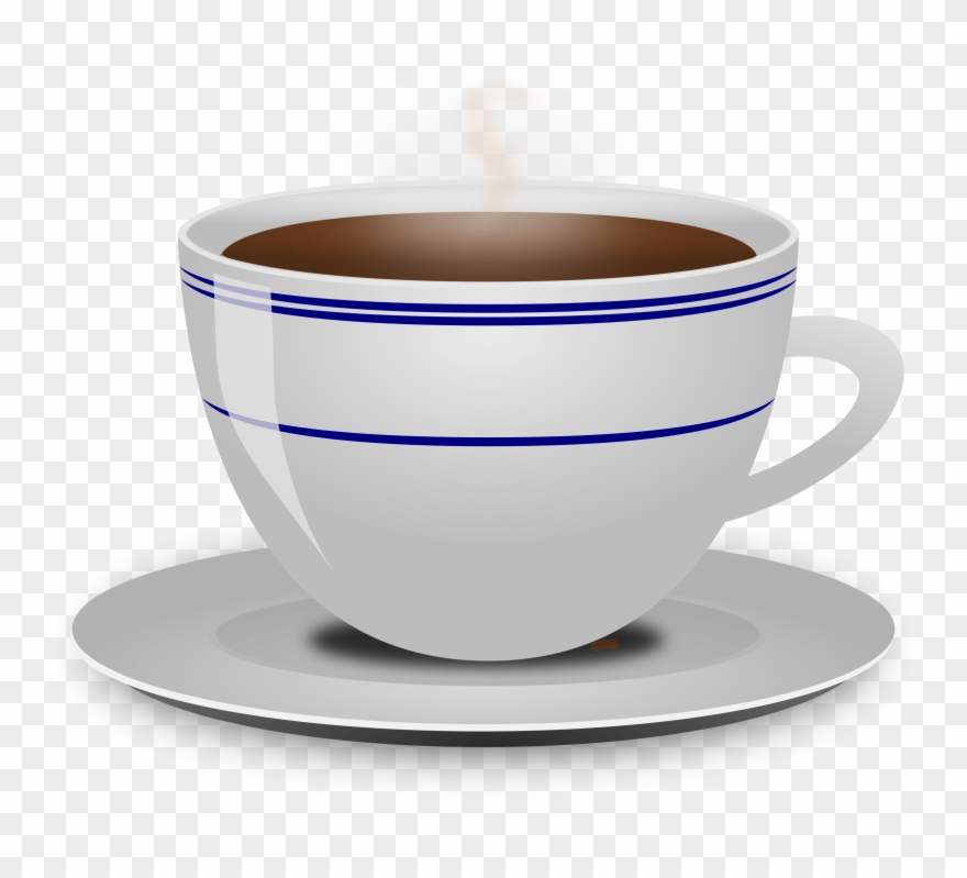 Coffee Cup Clip Art Black White Free Clipart Image - Cup Of Tea Transparent Background - Png Download