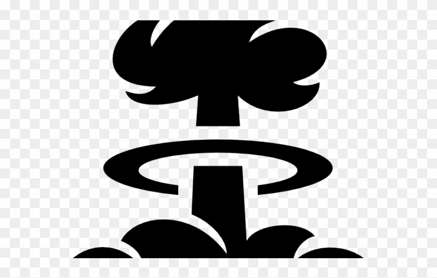 Black And White Mushroom Cloud Clipart
