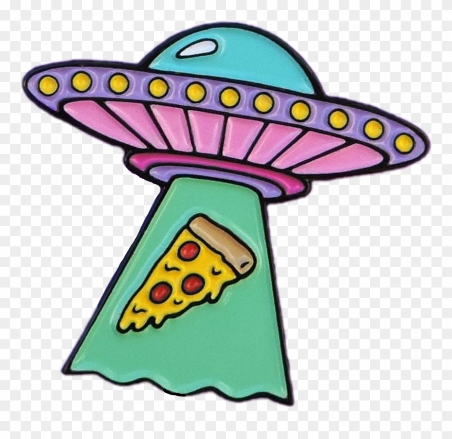 Ftealiens Pizza Alien Ufo Brightcolors Aliens Abduction - Alien Abducting Pizza Clipart