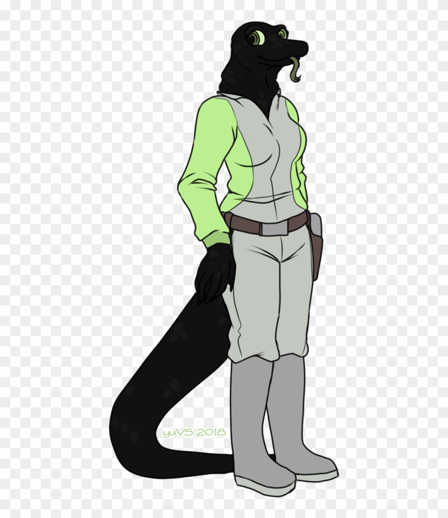 Black Komodo Dragon - Illustration Clipart