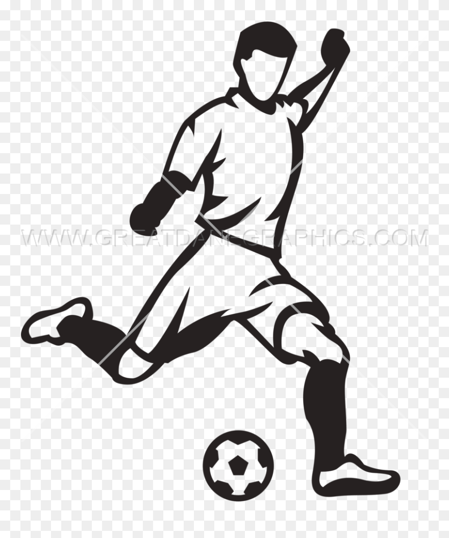 Play Clipart Soccer Kick - Soccer Player Kicking Ball - Png Download