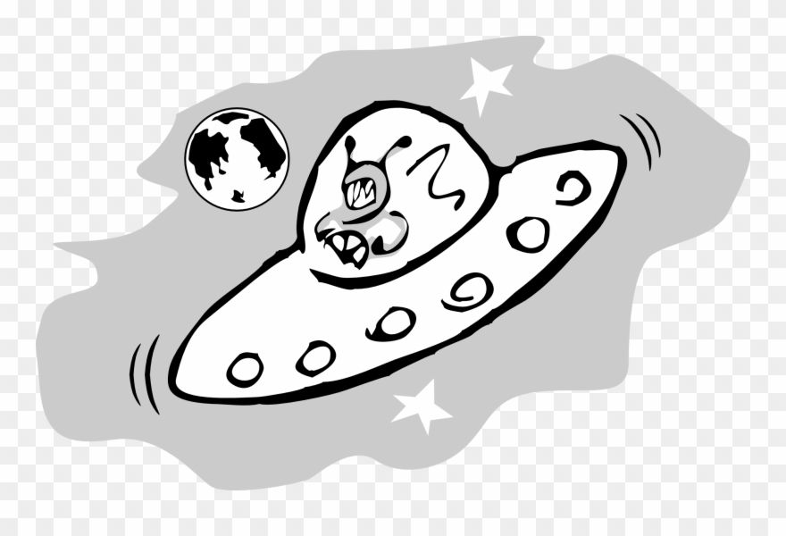 Clip Art Alien Svg - Clip Art Universe Black And White - Png Download