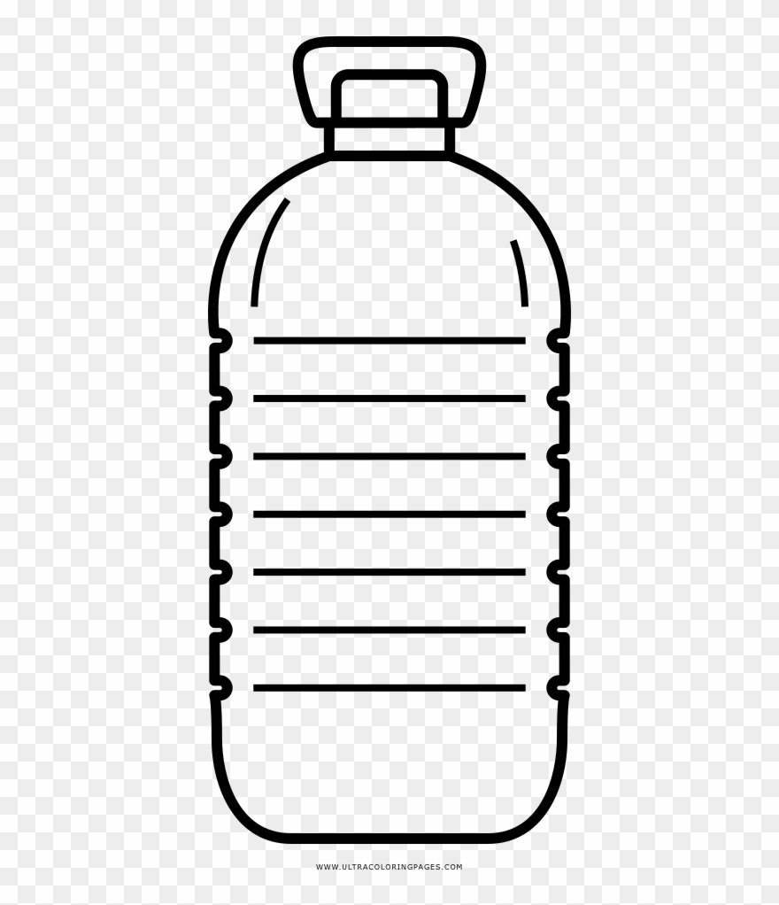Plastic Bottles Clipart Colouring Page - Bottle Of Water Coloring Pages - Png Download