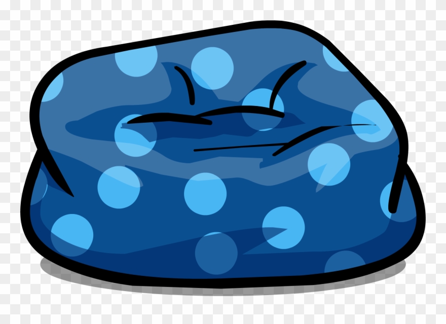 Image Custom Furniture Blue Beanbag Chair With Polka - Bean Bag Chair Clip Art - Png Download