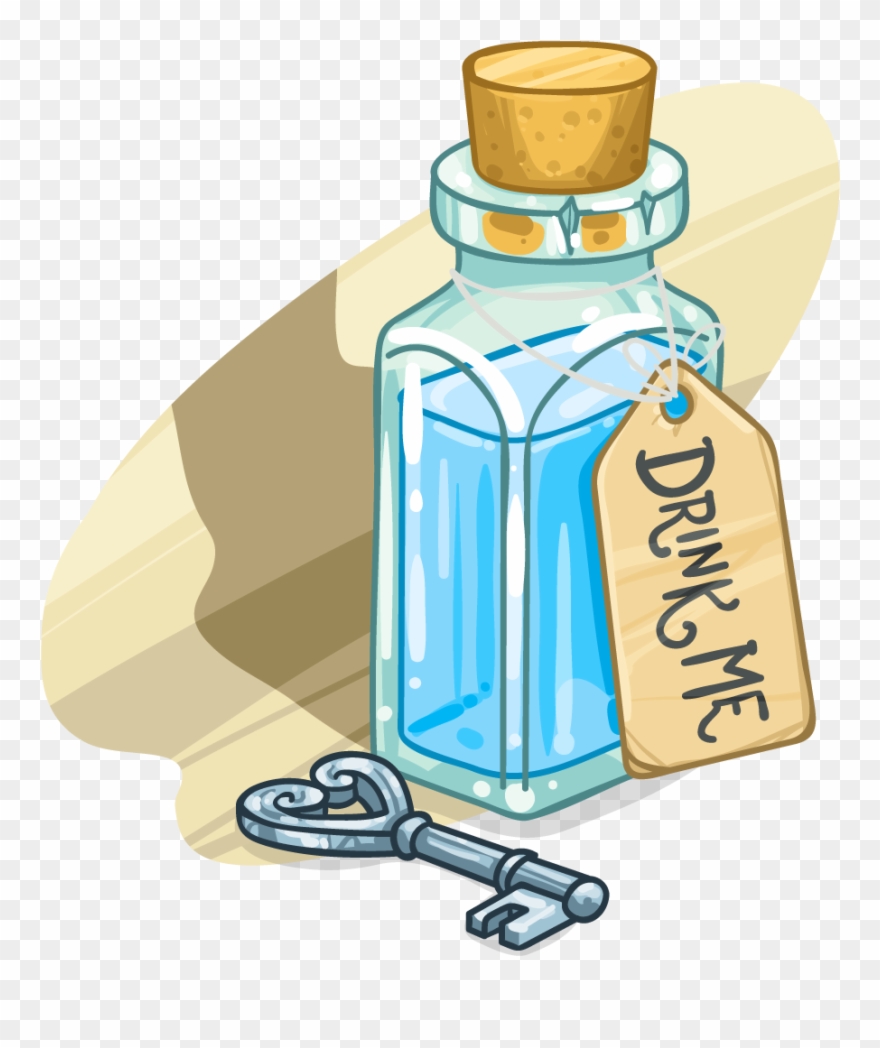 Bottle Clipart Drink Me - Drink Me Bottle Drawing - Png Download