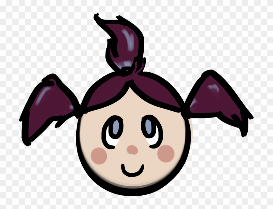 Child With Three Ponytails - Character With Three Ponytails Clipart