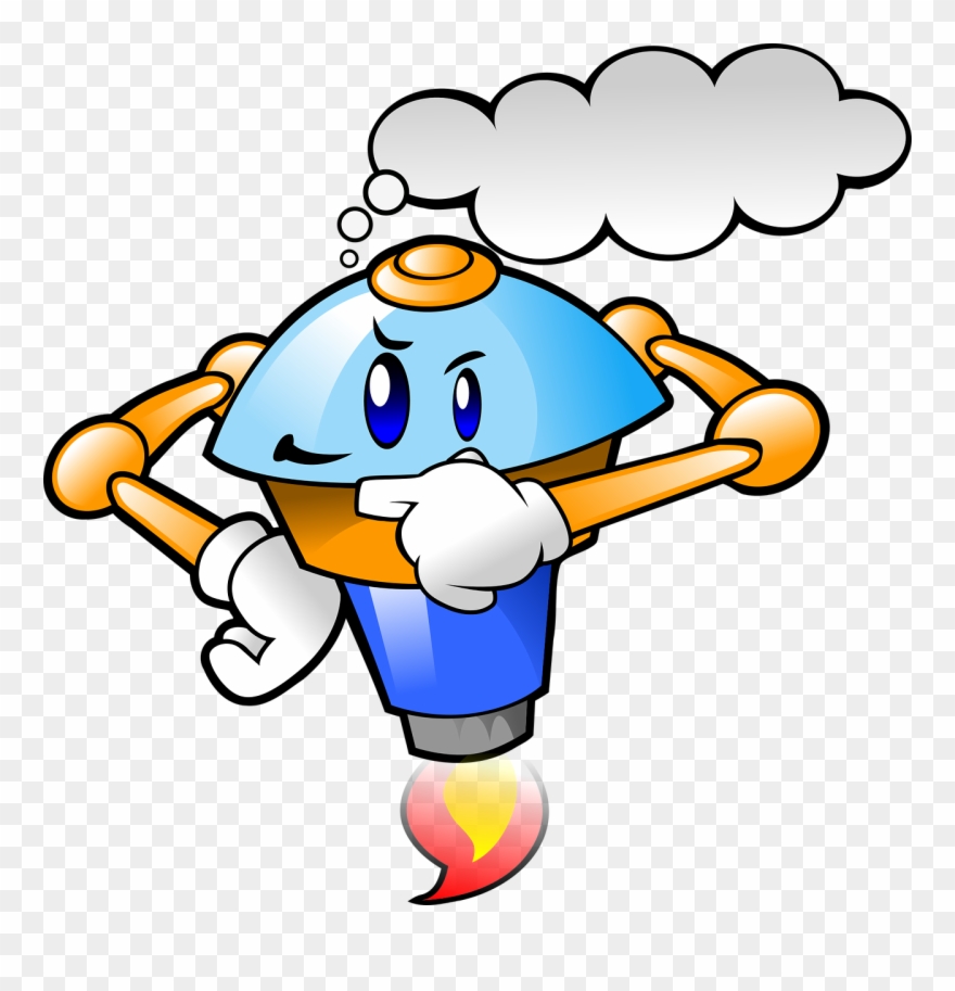 Funny Robot Think - Thinking Robot Clip Art - Png Download