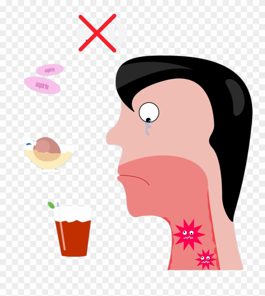 Sore Throat Common Pharyngitis - Allergic To Alcohol Drinks Clipart